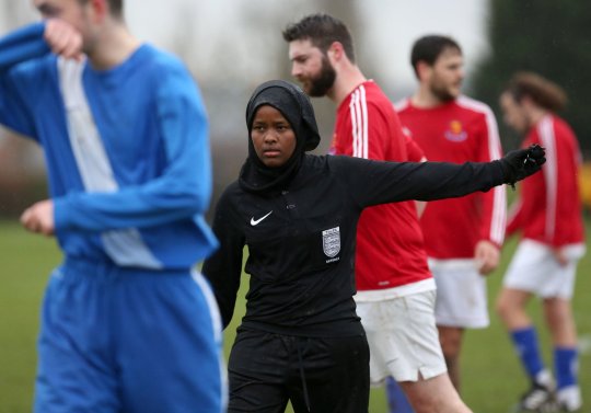 Britain's first female Muslim football referee. Women's football, volunteering, women in volunteering, volunteer management, volunteer management software, volunteer management system, volunteer management software uk, volunteer software.