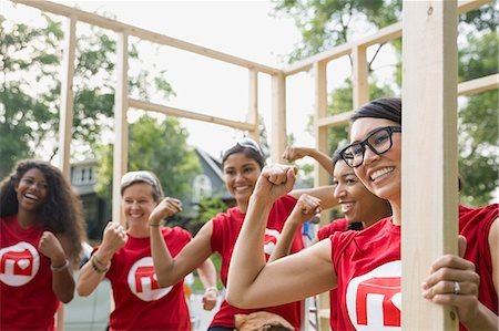 A group of female volunteers. Women in volunteering. Volunteer management.