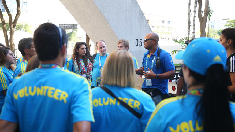 Volunteers at the FIFA Women's World Cup 2019. Volunteering in football.